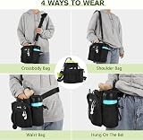 pecute XL Dog Walking Bag with Water Bottle Holder Black view 7
