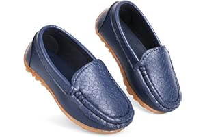 QIETION Toddler Little Kid Boys Girls Soft Slip On Loafers Dress Flat Shoes