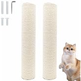 2 PCS M8 Cat Scratching Post Replacement,15.7Inch Sisal Pole Cat Tree Replacement Post with Screws,DIY Scratcher Scratching Post Replacement, Pad, Crafts Gardening Hammock Home Decorating