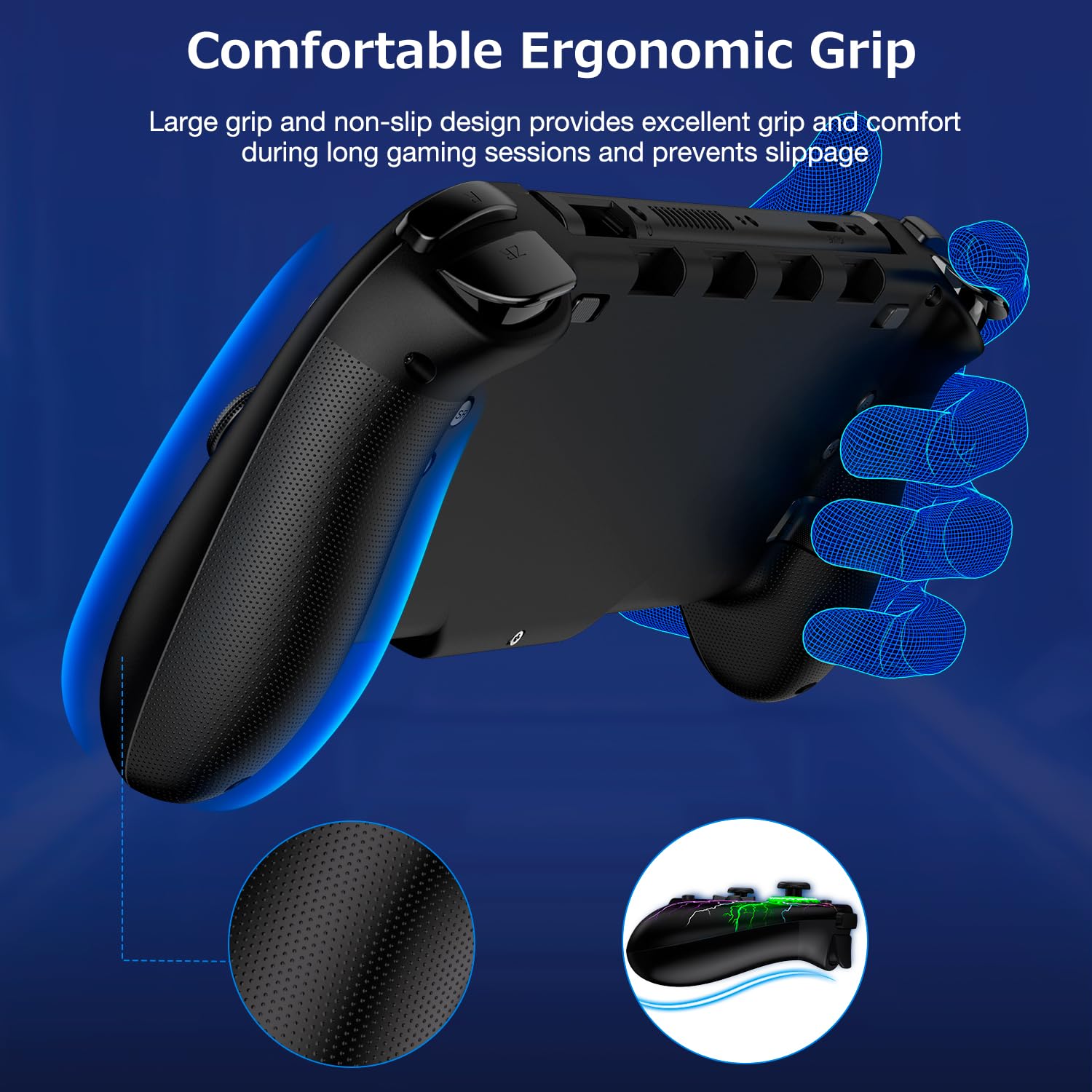 Spican Switch Controllers for Nintendo Switch/OLED, Hall Effect Wireless Pro Controller One-Piece Joypad, Full-Size Ergonomic Handheld Mode Gamepads with 17 Colors Light/Battery/Turbo/Macro/4 Game Slot