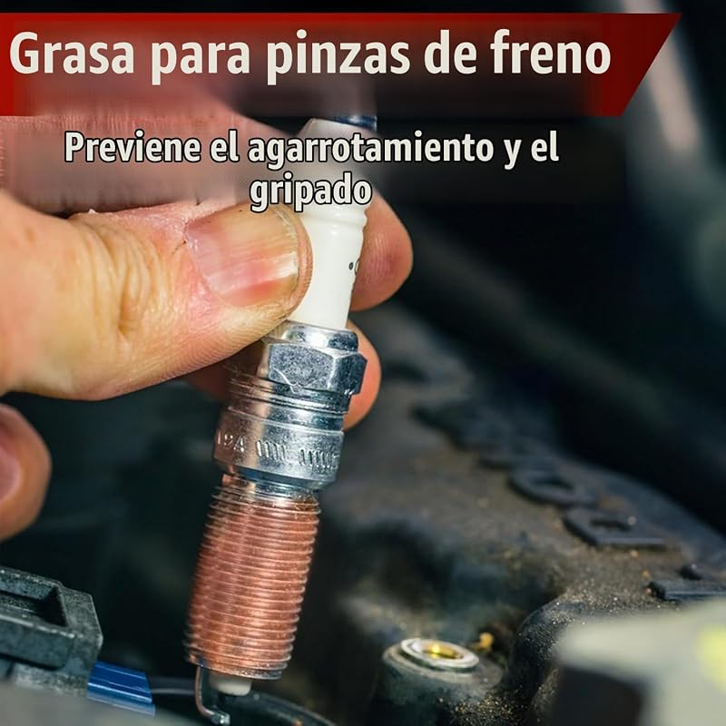 Lubricante antiadherente de cobre, resistente a la sal y la humedad, resistente al calor, para roscas de bujías, pasadores de calibrador y pastillas de freno, 28 g c/u, pack 4 uds — foto 3 de 6