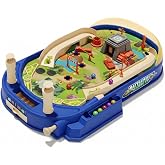 OLEOCA Battle Pinball Machine &mdash; Tabletop Arcade Game with Obstacles, Pull-Rod Launcher, Flippers &amp; Scoring Targets, 1-2 Player Mini Pinball for Kids Ages 3+