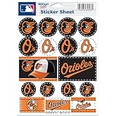 MLB Baltimore Orioles Vinyl Sticker Sheet, 5" x 7"