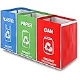 ANUANT Separate Recycling Waste Bin Bags for Kitchen Office in Home - Large Size Sturdy Double Handles 10 Gallon Recycle Garbage Sorting Bins