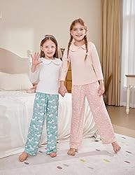 Arshiner Pajama Pants for Girls Long Sleep Plaid