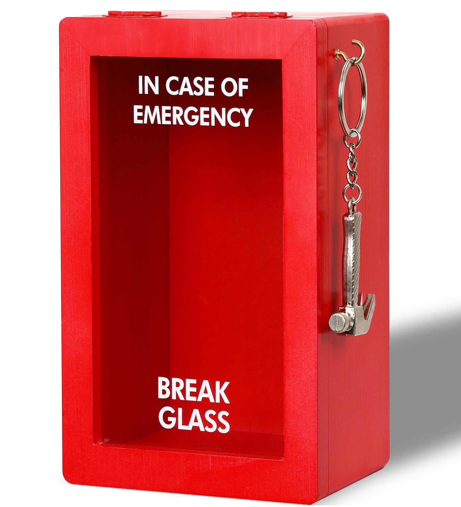 Photo 1 of JULEASEL Funny Emergency Box w/Hammer (Large), Break in Case of Emergency Box, Personalized Unique Gifts for Men Women, Office Desk Decor, Random Things, White Elephant Gift for Friend Coworker Family