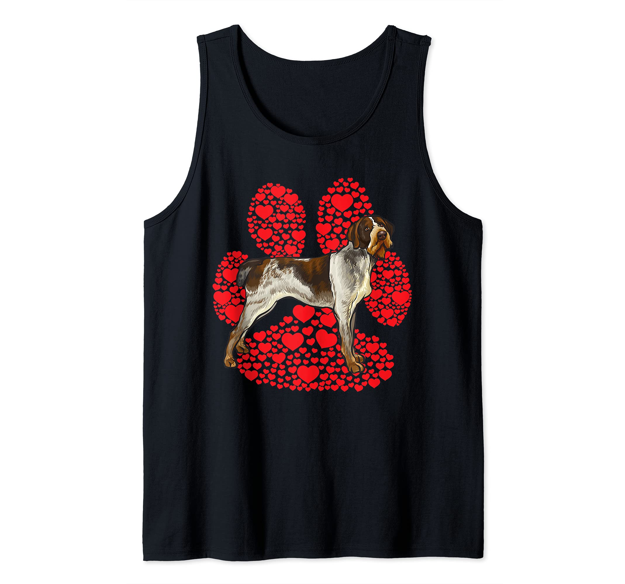 German Wirehaired Pointer Valentines Day Dog Love Paw Tank Top