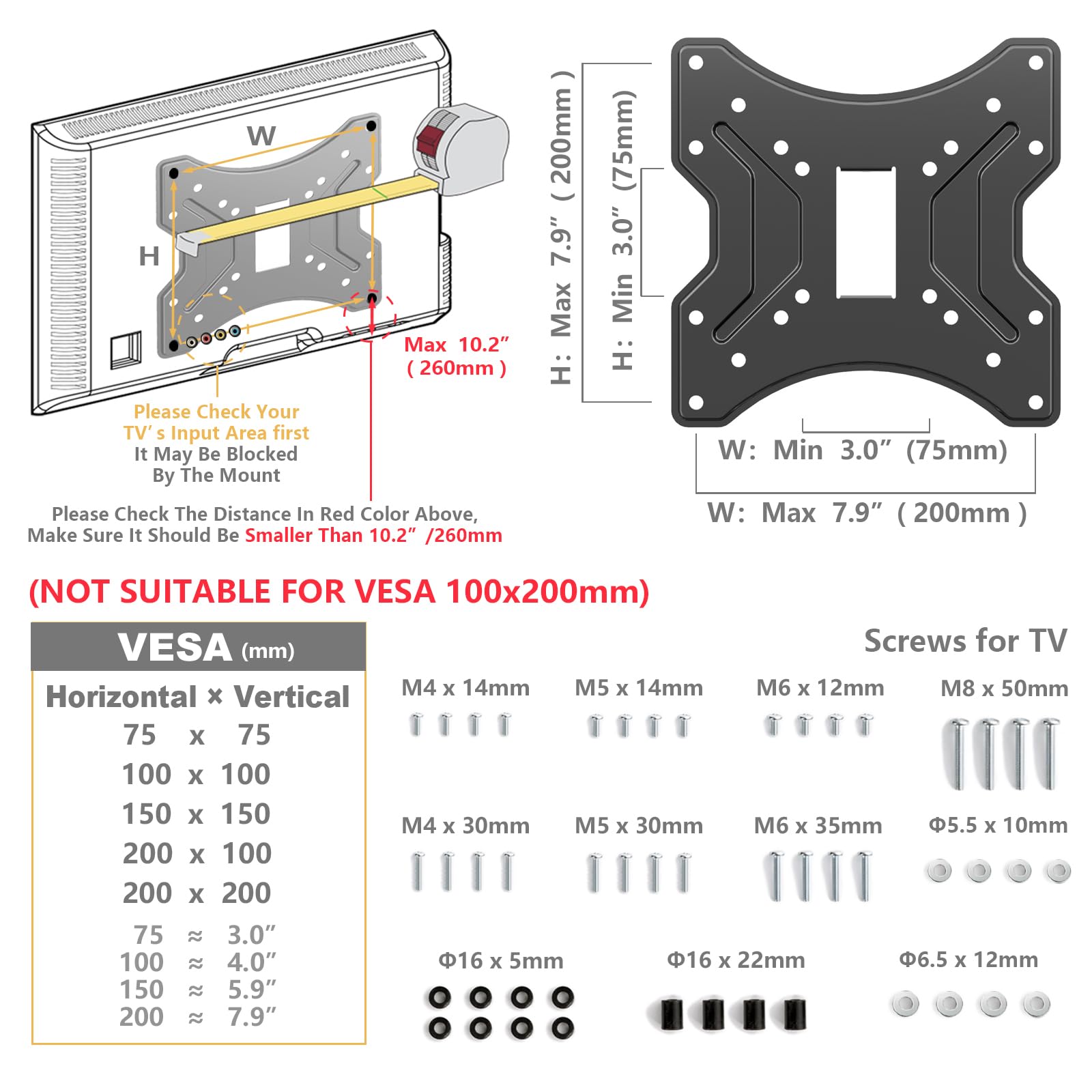 TVON Universal TV Stand Base, Swivel Table Top TV Stand for 20-43 inch TVs/Monitors with 4 Level Height Adjustment and Tempered Glass Base, Holds up to 88 Lbs, VESA 200x200mm