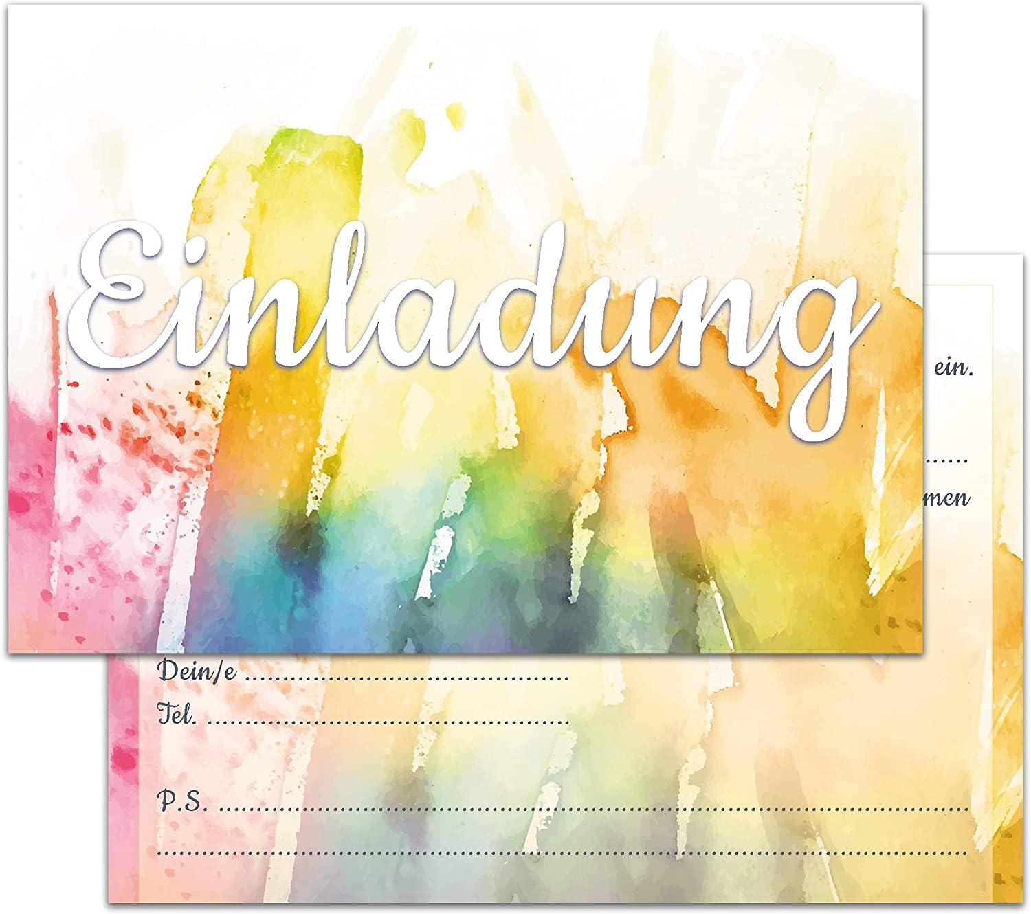 Set of 12 invitation cards | High gloss invitations for birthdays, garden parties, confirmations | Invitation cards for adults, teenagers & children | DIN A6 | Modern birthday invitations