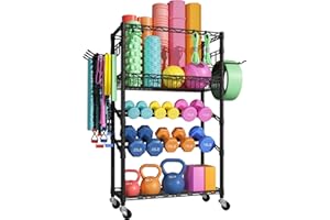 Futassi S3 Dumbbells Rack Storage Rack, Portable Home Gym Storage, Yoga Mat Storage, and Weight Rack Organizers for Gym Studio