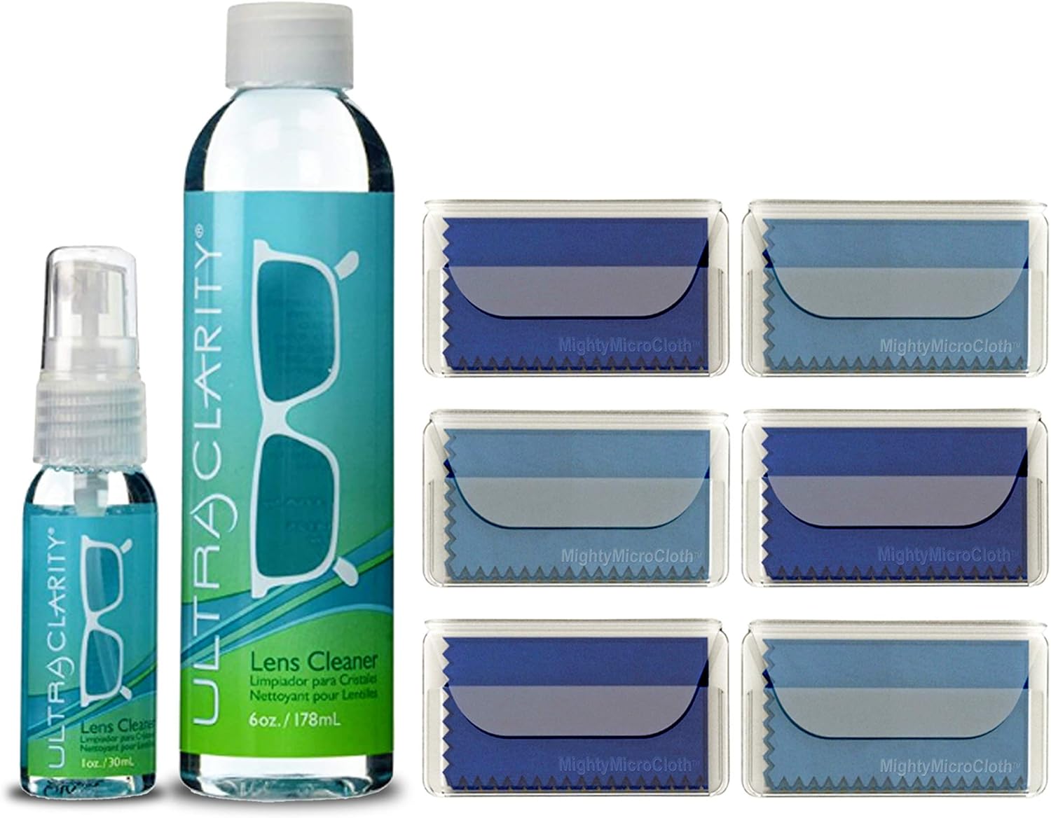 Ultra Clarity Lens Cleaner and Microfiber Eyeglass Cleaning Cloths in Travel Pouch