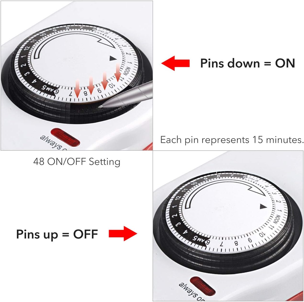 BNLINK Surge Protector with 8 Outlets & Timer Power Strip Mechanical