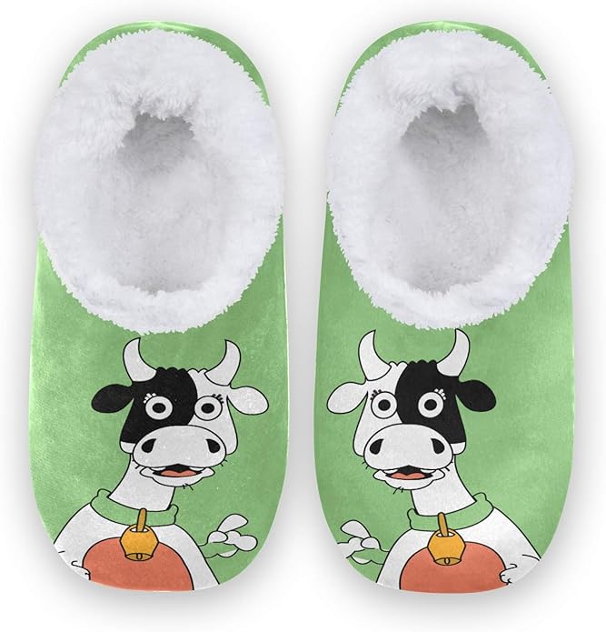 Women's Slippers Surprised Cow Plush Cotton Slippers Anti