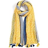 QIUTIMIY Scarf for Women Lightweight Soft Floral Leopard Printed Scarves Fall Winter Fashion Shawl Wrap with Fringe