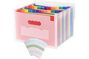 RJDJDLXM 25 Pocket Accordion File Organizer, Document Organizer for Letter Size A4 Papers, Expanding File Folder with Month L