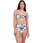 Profile by Gottex Malaya Tropical Leaf Print Women’s Swim Bikini Bathing Top with Underwired D Cup and Adjustable Straps