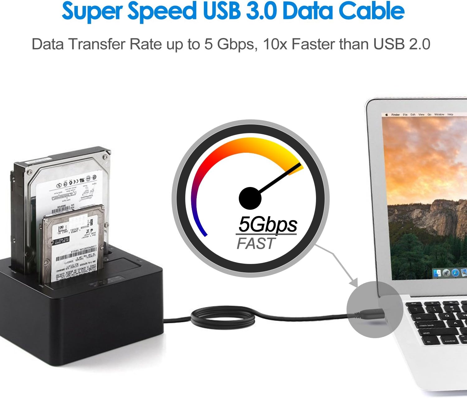 Rankie USB 3.0 Cable, Type A to Type A, 1-Pack 6 Feet: Computers & Accessories