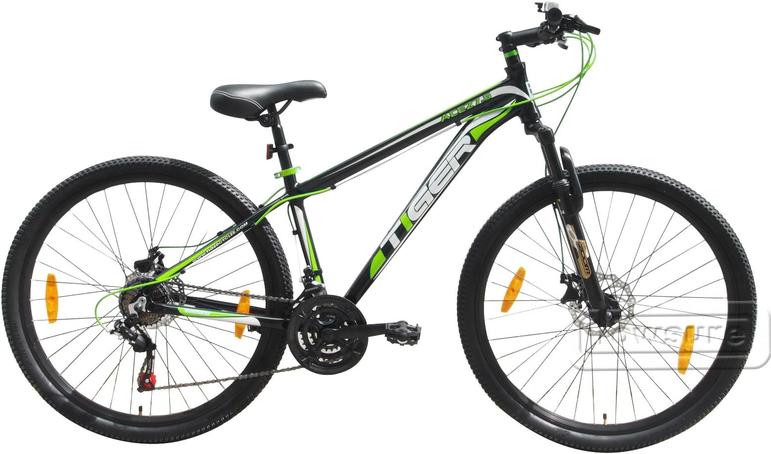 Tiger Ace 650B 27.5" Wheel 21-Speed Mountain Bike Green - Disc Brakes