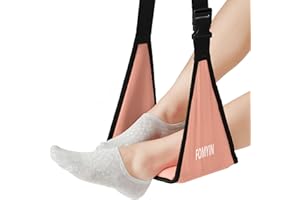 FOMYIN Airplane Footrest with No Feet Clashing Support Design, Portable Travel Foot Hammock to Relax Your Feet, Memory Foam Plane Foot Rest to Relieve Feet Soreness - Long Flights Essentials