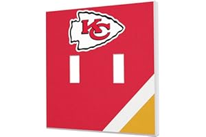 Strategic Printing Kansas City Chiefs Diagonal Stripe Double Toggle Light Switch Plate