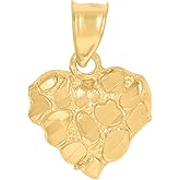 Jewels By Lux 10kt Yellow Gold Womens Nugget Heart Charm Pendant