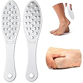 2 Pcs Stainless Steel Foot Scraper Metal Foot File Double Sided File Callus Remover Professional Feet Rasp Scrubber for Wet or Dry Skin Easy to Clean Pedicure Tool Heel