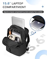 CADOLIM Black Laptop Backpack For Women Travel