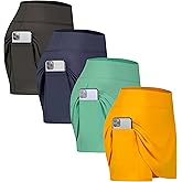 Real Essentials 4 Pack: Women's Active Skort Lightweight Comfy & Breathable Tennis Golf Skirt (Available in Plus Size)