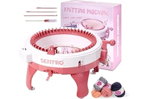 RVtiooy SENTRO Knitting Machine, Knitting Machine 48 Needles with Row Counter, Double Knitting Looms & Boards Kits, Smart Weaving Loom Knitting for Adults (with Wool)