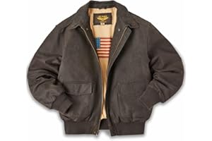 Landing Leathers Men Air Force A-2 Leather Flight Bomber Jacket (Also available in Big & Tall)