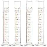 StonyLab 4-Pack Borosilicate Glass 250ml Heavy Wall