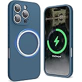 SURPHY Designed for iPhone 16 Pro Max Case Compatible with MagSafe (6.9 inch 2024), Liquid Silicone Phone Case (Camera Protective, Soft Microfiber Lining) (Lake Green)