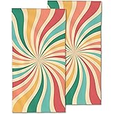 CXULIN Boho Sunshine Hand Towels Set of 2,Groovy Retro Swirl Soft Fingertip Bath Towel Small Face Washcloths Decor Kitchen Towel for Hotel Spa Gym Sport 28x14in