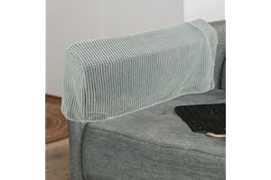 Wakauto Fleece Gloves 4Pcs Universal Elastic Sofa Armrest Covers Cozy Green Arm Rest Protector for Home and Office Furniture