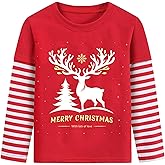 Toddler Boy Girl Christmas Shirt Long Sleeve Reindeer Santa Claus T-Shirt Kids Ugly Xmas Outfit Tee Tops 2-7 Years