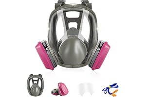 ZXICH Full Face Respirator Gas Mask:6800 Gas mask Respirator Mask with Filters,Dust Mask Anti Fog Against Organic Vapor Fumes