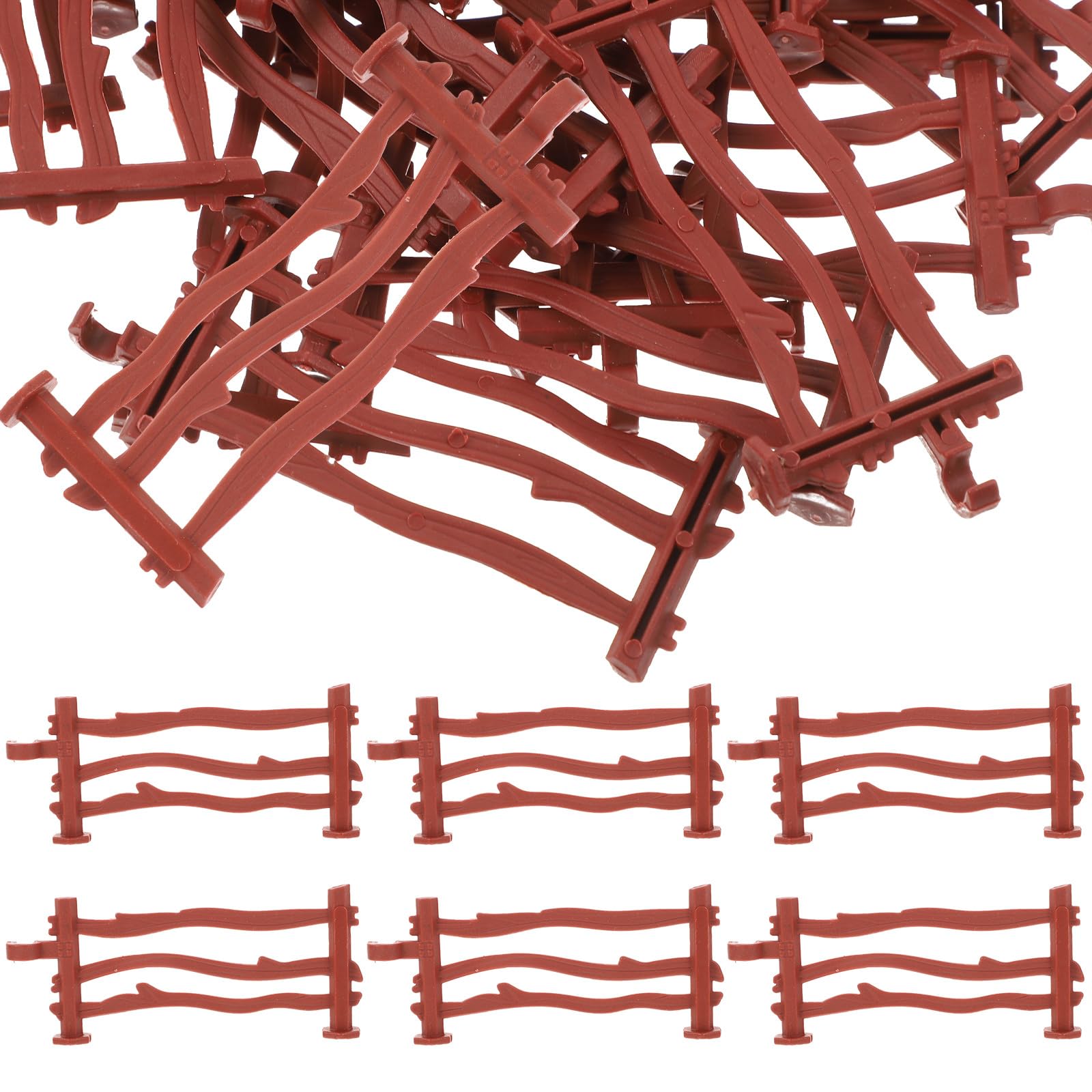 ibasenice Toy Fence Model 3.15 Inch Farm Fence Accessory with Buckle Connection for Kids Role Play Garden and Miniature Landscape Decoration