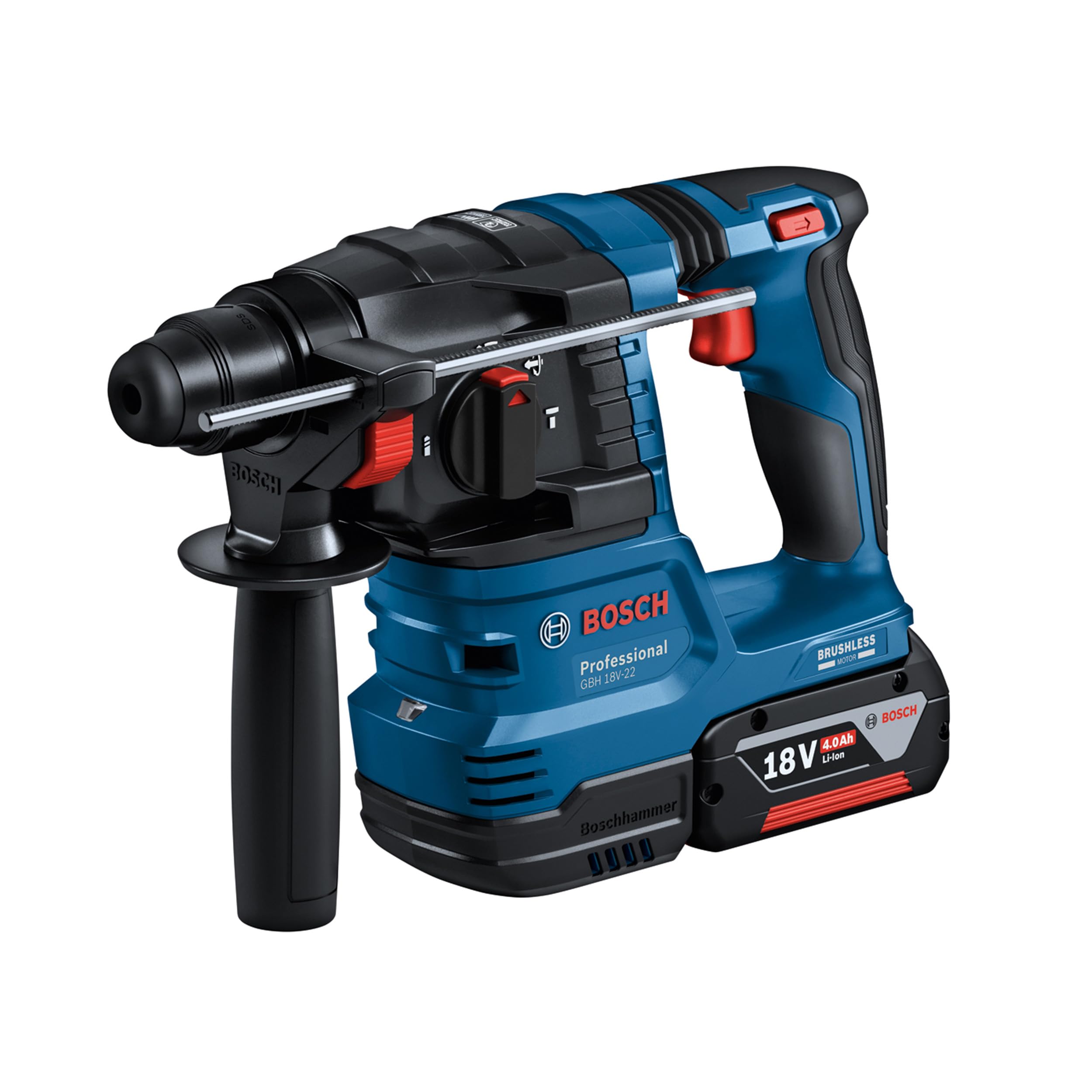 Bosch Professional 18V System Akku-Combo Kit: GSB 18V-45 + GBH 18V-22 + GWS 18V-8 (inkl. 3x GBA 4.0Ah, GAL 18V-40, Werkzeugtasche) – Amazon Exclusive 3
