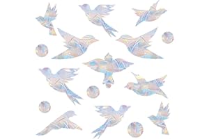 Vikissm 33 PCS Swift Rainbow Bird Window Stickers to Prevent Bird Strikes - Window Decals and Stickers to Prevent Bird Strikes and Stop Birds from Flying into The Windows