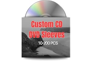 Custom CD DVD Sleeves Jackets,Premium Paper CD Sleeves for Music Movie Video Game Disc, 5x5 in, 10-200 PCS, Upload Your Desig