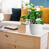 PROFIKLA Plastic Plant Pots Set 20cm 18cm 16cm with Drainage Holes Saucers White view 4