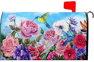 SWEETSHOW Welcome Spring/Summer Floral and Bird Magnetic Mailbox Covers - Large Post Letter Box Covers - Garden Yard Home Decor for Outside - 21" x18"