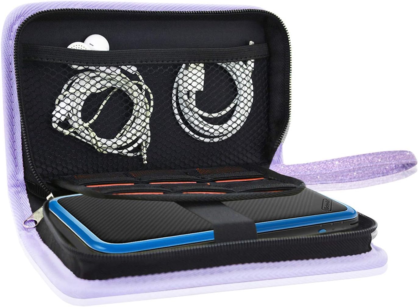 Nintendo New 2DS XL/New 3DS XL Case, ACdream Premium PU Leather Protective Case Bag for New Nintendo 2DS XL/New 3DS XL with Portable, (Purple Star of Paris)