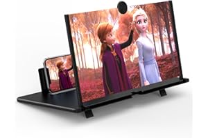 FOPUDY 18" Screen Magnifier for Mobile Phone –3D HD Cell Phone Magnifying Projector Screen Enlarger for Movies, Videos, and Gaming–Foldable Phone Stand with Screen Amplifier–Supports All Smartphones
