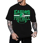 PNORATM Football Shirt for Men: Game Day Season Shirts Football Team Fans Short Sleeve Tops