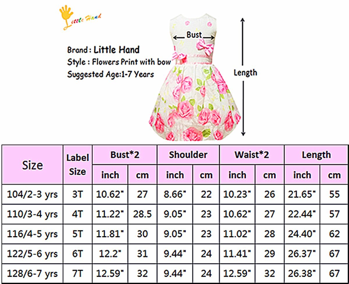 Little Hand Girls Dress For Kids,Flower Floral Lace Sleeveless Party Wedding Sundress Pageant Pink Rose 2 3 4 5 6 7 T