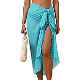 Eicolorte Beach Sarong Wraps for Women Swimsuit Cover Up Pareo with Tassels Swimwear Coverup for Bathing Suit