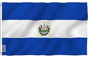 Anley Fly Breeze 3x5 Foot El Salvador Flag - Vivid Color and Fade proof - Canvas Header and Double Stitched - Salvadoran National Flags Polyester with Brass Grommets 3 X 5 Ft