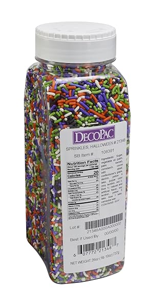 DECOPAC CANDY SPRINKLES, 26OZ, HALLOWEEN SPRINKLE MIX, FANCY SPRINKLES IN HANDHELD CONTAINER, EDIBLE SPRINKLES FOR CELEBRATION CAKES, CUPCAKES, COOKIES – HALLOWEEN,