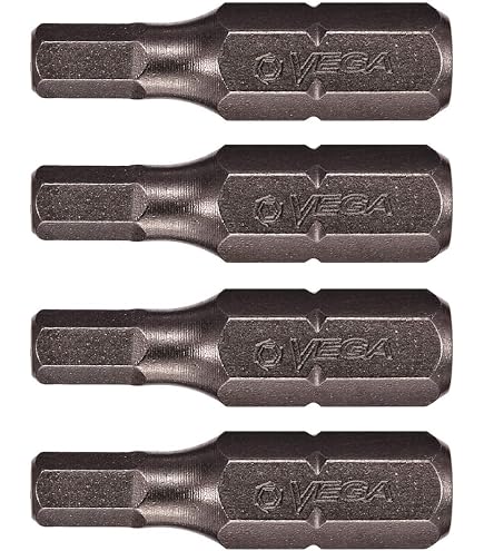 VEGA T25 TORX Security Bits - 4 Stück, ¼" Antrieb, S2 Stahl - Manipulationssicherer Stern-Schlüssel